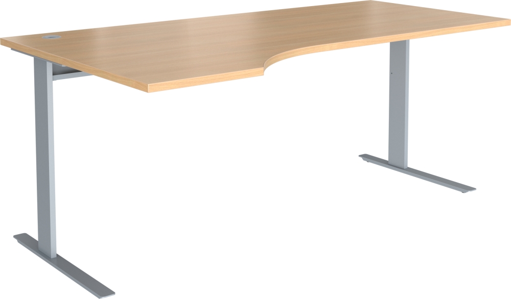 Stůl pracovní ergonomický Trend s kabelovým kanálem - levý, 1600x1000/800x750mm