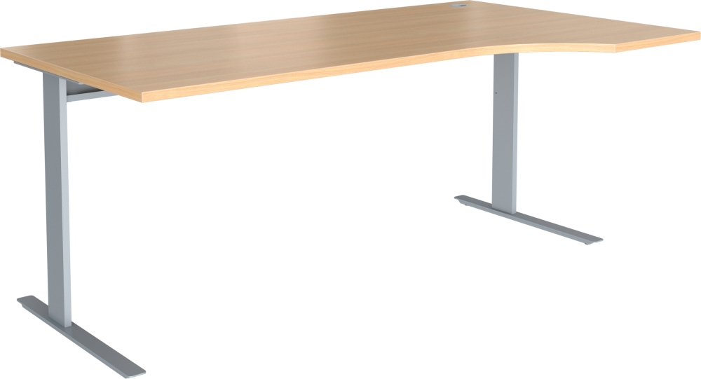 Stůl pracovní ergonomický Trend s kabelovým kanálem - pravý, 1600x800/1000x750mm