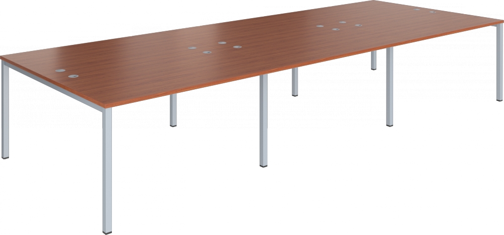 Sestava pracovních stolů Klasik - 6 míst, 2440x1620x750mm