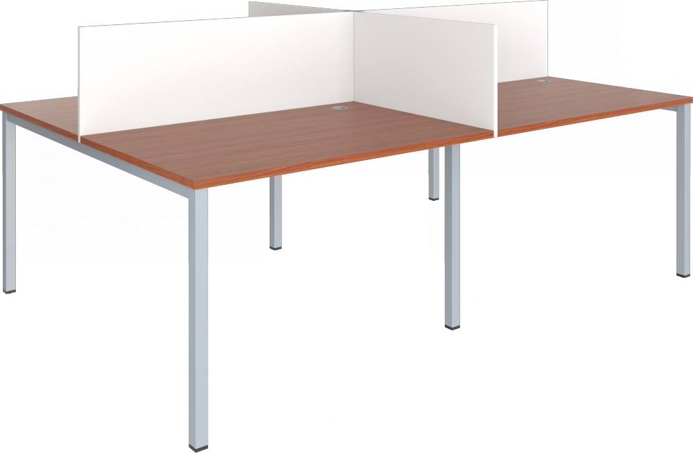 Sestava pracovních stolů Klasik - 4 místa s paravánem, 1620x1620x1130mm