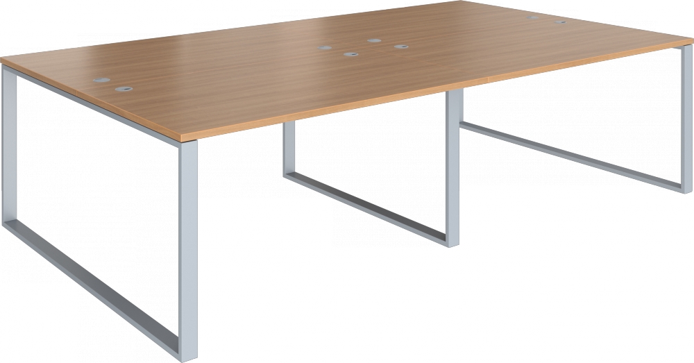 Sestava pracovních stolů Effect čtyřmístná, 1620x1620x750mm, podnož RAL 9006