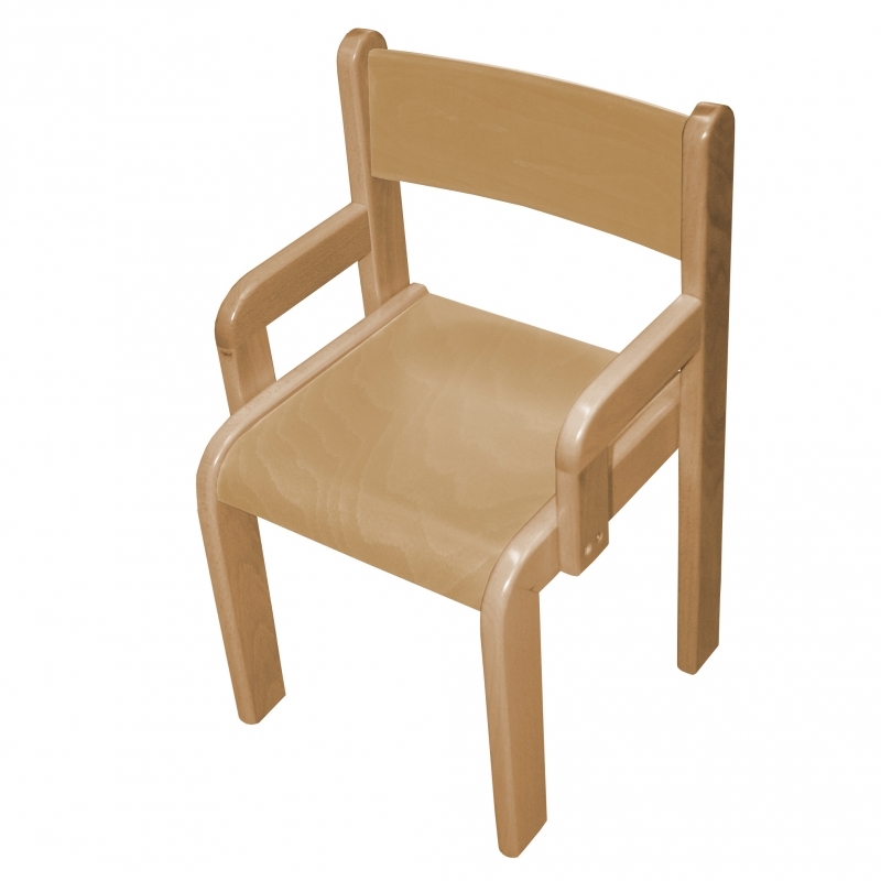 Židle celodřevěná buková s područkami - přírodní Z80P