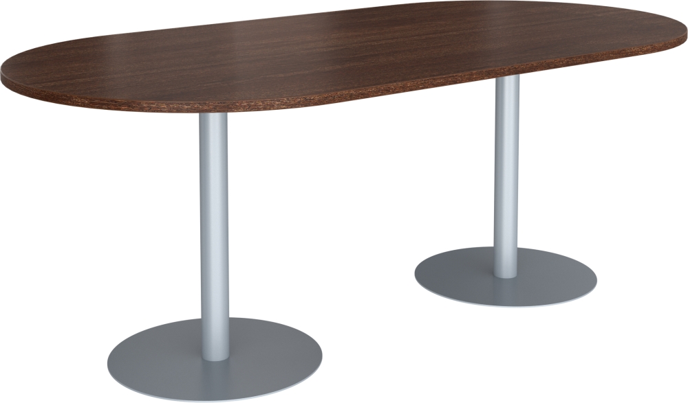 Stůl jednací ovál - 2x centrální noha, 2000x1000x750mm
