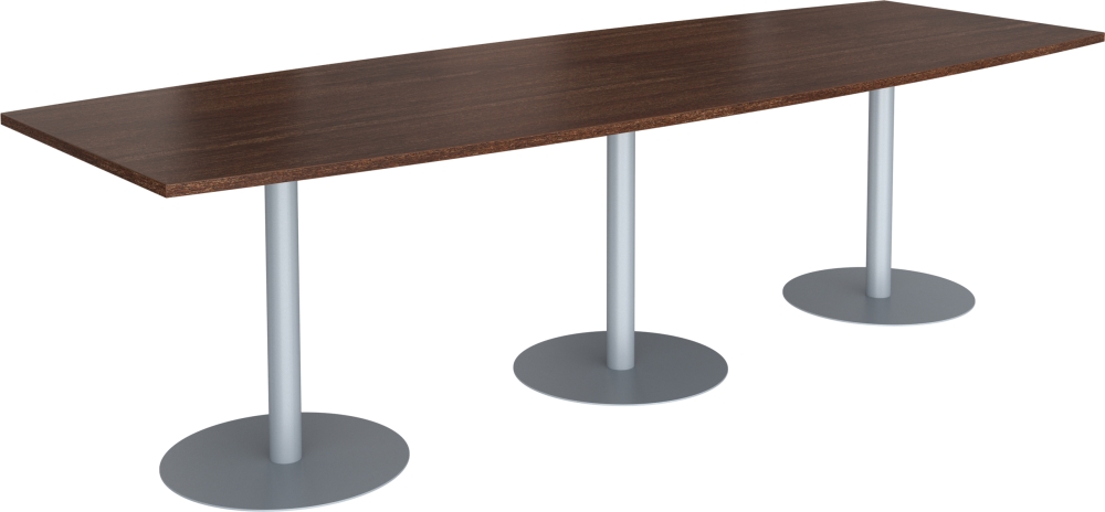 Stůl jednací ovál - 3x centrální noha, 2770x992/800x750mm