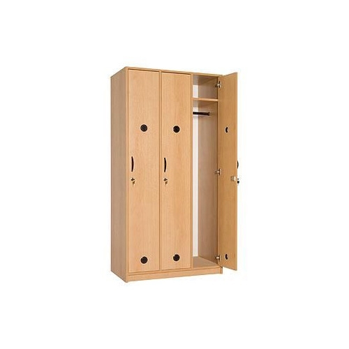 Šatní skříň trojdílná s dřevěným soklem I11, 90x50x185 cm